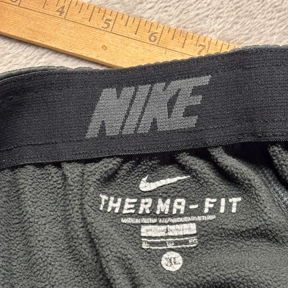 Nike Therma-FIT Mens XL Gray Fleece Lined Athletic Training Pants Drawstrings